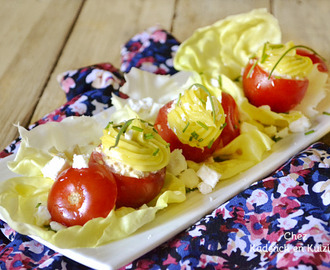 Tomates – Petites tomates farcies au thon et feta une entrée simple