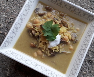 Curry/ragout de champignons et riz au lait de coco