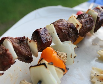 Grilled Beef Skewers / #SundaySupper