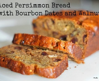 Spiced Persimmon Bread with Bourbon Dates and Walnuts & Weekly Menu Plan
