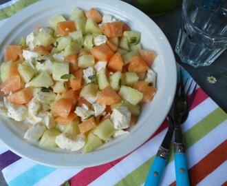 Salade de melon, concombre et mozzarella