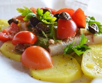 Pesce spada al forno con patate e olive