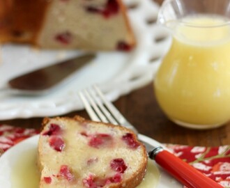 Cranberry Cake with Hot Butter Cream Sauce