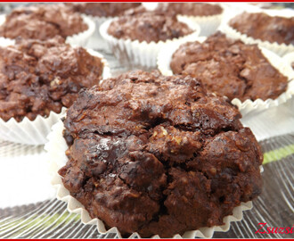 Duplán csokis zabpehely muffin