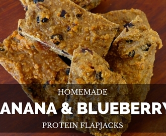 Banana and blueberry protein flapjacks