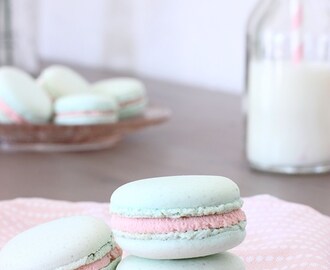 Macarons chocolat blanc & confiture de fraise