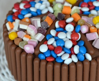 Chocolate Finger and Sweets Covered Chocolate Birthday Cake