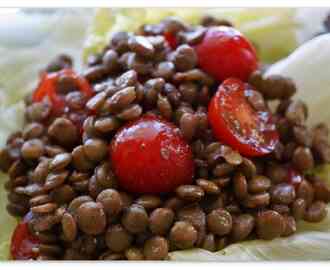 Green Lentil and Tomato Salad