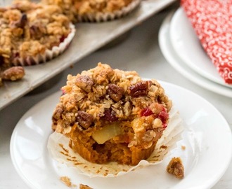Pumpkin Cranberry Apple Crumble Muffin Recipe