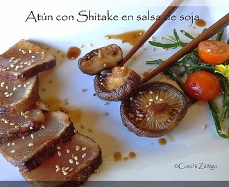 Atún con shitake en salsa de soja