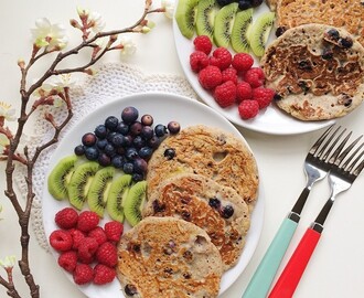 Vegan Blueberry Muffin Buckwheat Pancakes