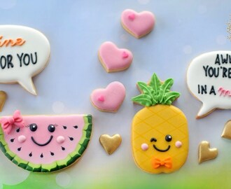 How to make CUTE FRUIT PUN COOKIES for Valentine&#39;s Day