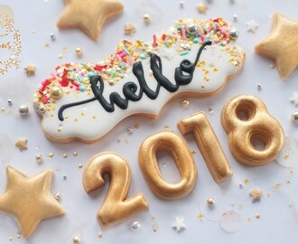 How to make NEW YEAR COOKIES - step by step tutorial on how to say &#39;Hello 2018&#39;