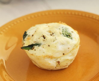 Fontina, Spinach and Potato Noodle Egg White Frittata Muffins