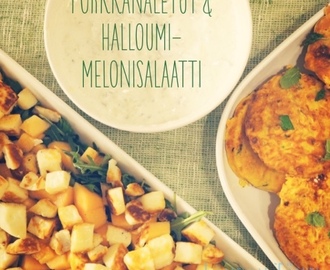 Porkkanaletut & halloumi-melonisalaatti