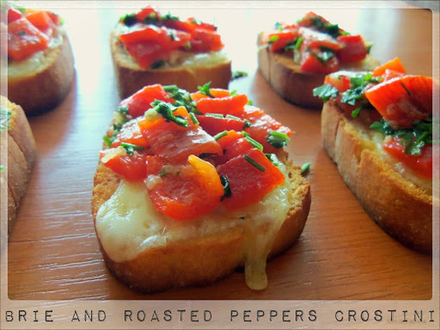 Brie and Roasted Peppers Crostini- Appetizers August (3)