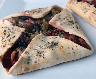 Gluten free turkey, bacon and cranberry filled pastry parcel recipe