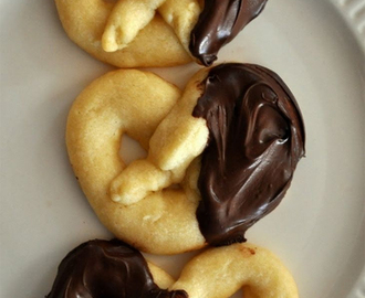 Almond Pretzel Cookies Dipped in Chocolate