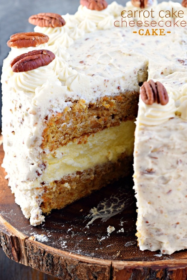 Carrot Cake Cheesecake Cake - Shugary Sweets