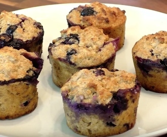 Healthy Oat & Blueberry Banana Muffins