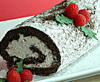 12 Cakes of December- Chocolate Roll with Candy Cane Whipped Cream