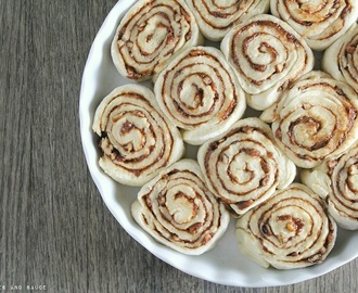 Easy Cinnamon Rolls with Pecans and Coffee Glaze