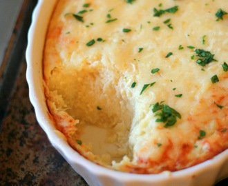 Baked Minced Potatoes with Cream, Garlic, and Cheese