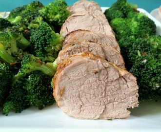 Herb Roasted Pork Tenderloin w/ Steamed Broccoli #SundaySupper  #GGHoliday2013