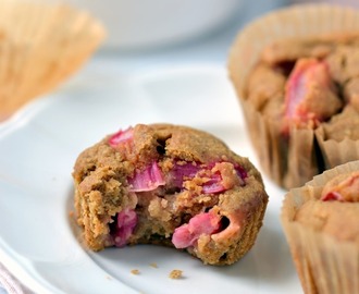 Vegan Rhubarb & Ginger Muffins