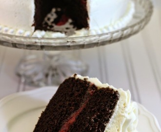 Devils Food Cake with Raspberry Filling
