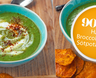 90 kcal – 5 2 dieten soppa – Härlig broccolisoppa med sötpotatischips