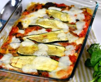 Groente lasagna met courgette en aubergine