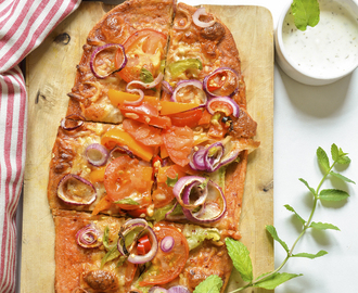 Crispy Thin Crust Pizza Recipe | Healthy whole wheat pizza