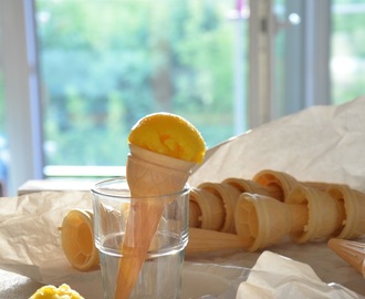 lodziarnia - lody / sorbet z mango i pomarańczy
