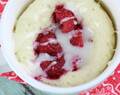 Raspberry Sour Cream Mug Cake