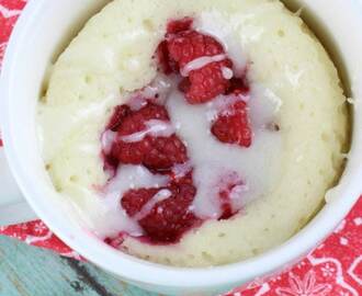 Raspberry Sour Cream Mug Cake