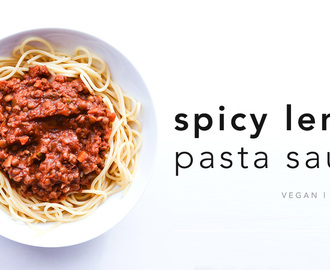 Meatless Monday: Spicy Lentil Pasta Sauce (Low fat, Vegan, Gluten free)