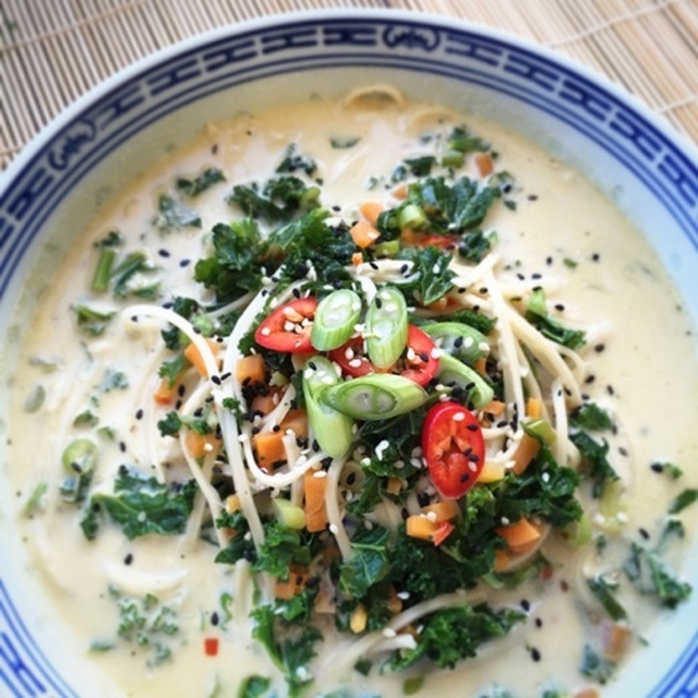 Asian Kale, Noodle & Coconut Broth