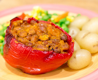 Vegan Pinto Bean Stuffed Peppers Recipe