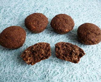 muffins végans hyperprotéinés chicorée cacao coco sarrasin avoine (diététiques, sans gluten ni oeuf ni beurre, riches en fibres)