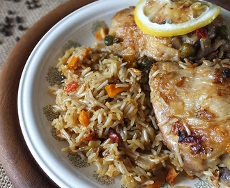 One Pot Lemon Pepper Chicken with Country Vegetable Rice