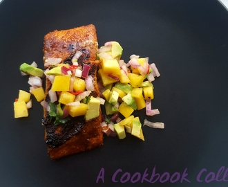 Sweet and Spicy Salmon with Mango and Avocado Salsa