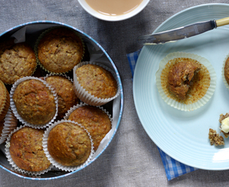 Banana, almond and seed muffins
