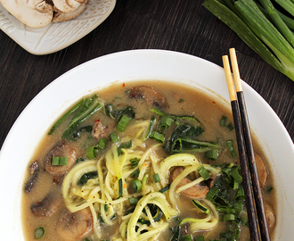 Miso Mushroom Zucchini “Ramen” Noodles
