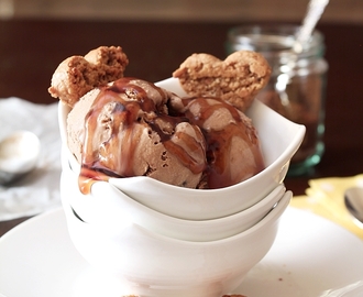 Mocha Ice Cream with Orange Cookies and Chocolate Chips