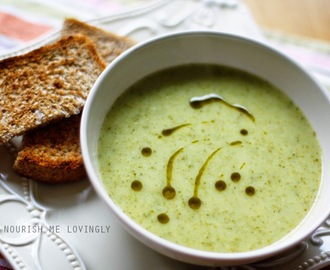 Creamy courgette and broccoli soup (GF, V+)