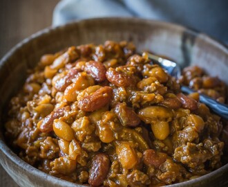 Best BBQ Baked Beans with Beef {Cowboy Beans}
