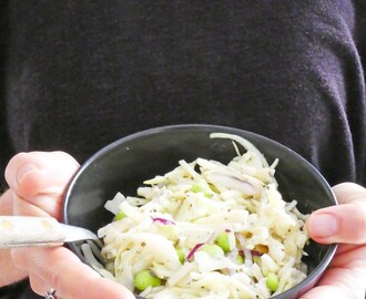 Salade de chou blanc râpé au sojami  ( très faible teneur en lipide, vegan, sans céréales )