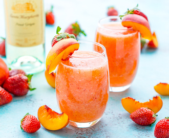 Strawberry Peach Wine Slushies
