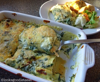 Chicken, Spinach & Mushroom Lasagne Rolls